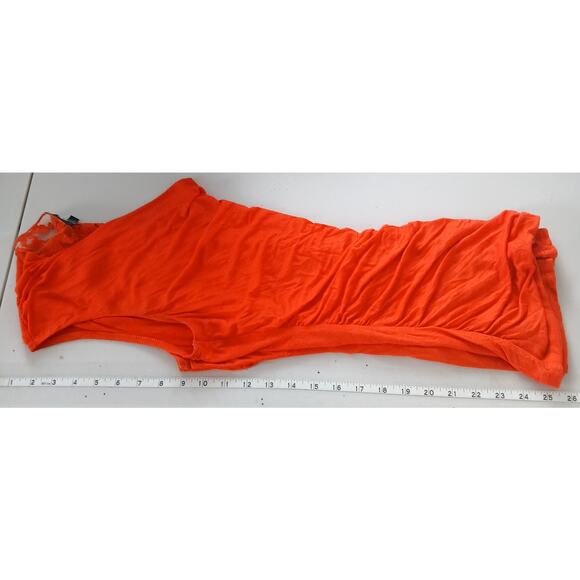 I.N. San Francisco Red Y2K Cowl Drape Neck Lace Back Top Womens LG Cherry 90s - Picture 7 of 8